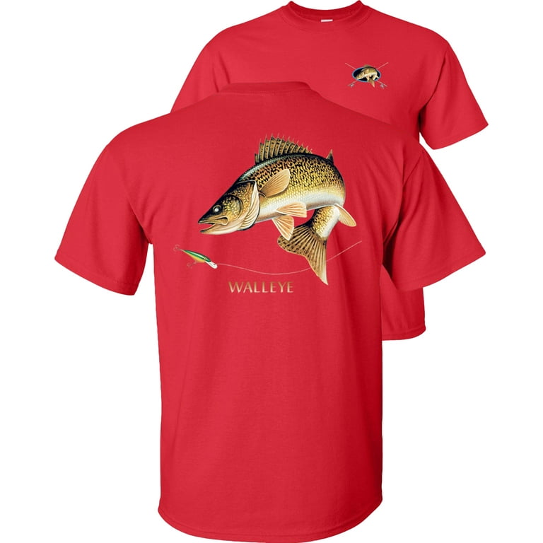 Fair Game Walleye T-Shirt Combination Profile-Red-3x 