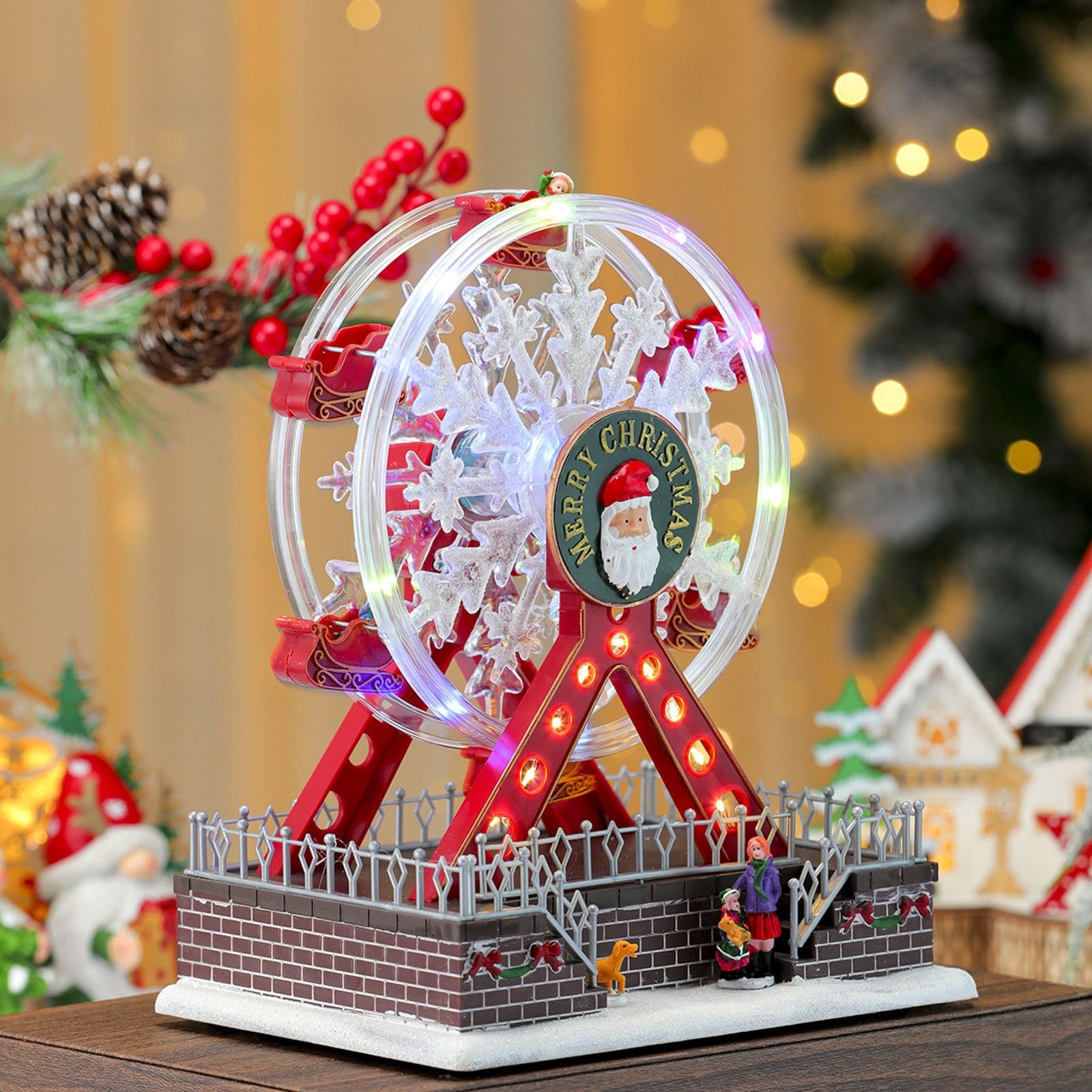 Fair Grand Ferris Wheel Musical Christmas Decoration, with LED Lights