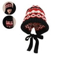 thumbnail image 1 of Fair Isle Beanie Hats for Women Men,Y2k Knit Beanie Hat with Tie-Up,Windproof Ear Flaps Crochet Trapper,Outdoor Wear, 1 of 9