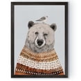 thumbnail image 1 of Wexford Home Fair Isle Bear II-Framed Canvas - Black - 16X22, 1 of 4
