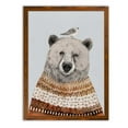 thumbnail image 1 of Wexford Home Fair Isle Bear II-Framed Canvas - Maple - 16X22, 1 of 4