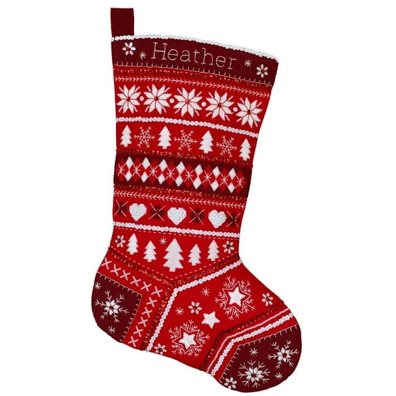 Fair Isle Christmas: RED Stocking Kit by MerryStockings