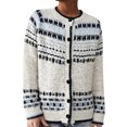 thumbnail image 1 of QHFBli Womens Cardigan Sweaters Long Sleeve Open Front Heart Printed Knit Cropped Cardigans, 1 of 4