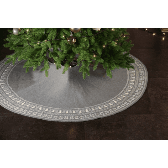 Fair Isle Knit Tree Skirt 36 Inch, Chunky Knitted Tree Collar for
