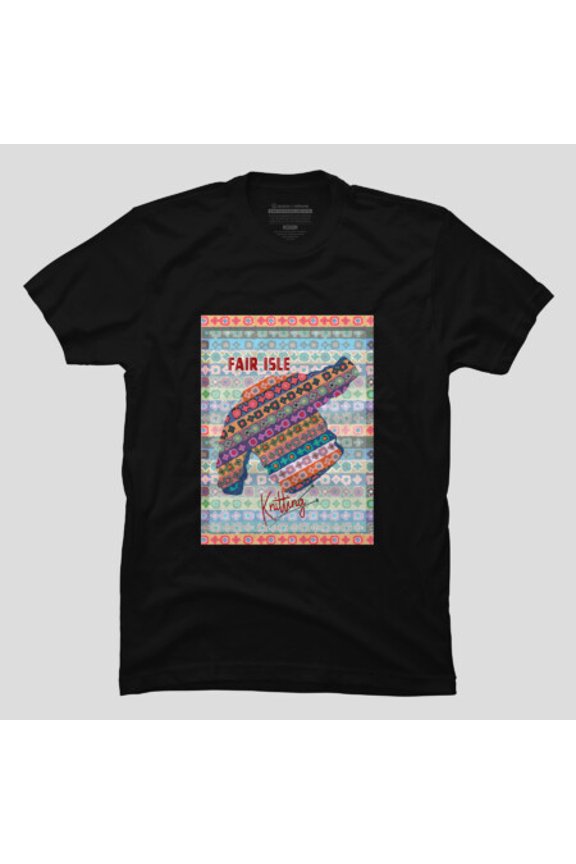Fair Isle Knitting Traditional Pattern Graphic T-shirt M2983794, Up to Size 5XL