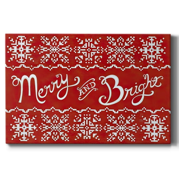 Fair Isle Snowflake I- Gallery Wrapped Canvas