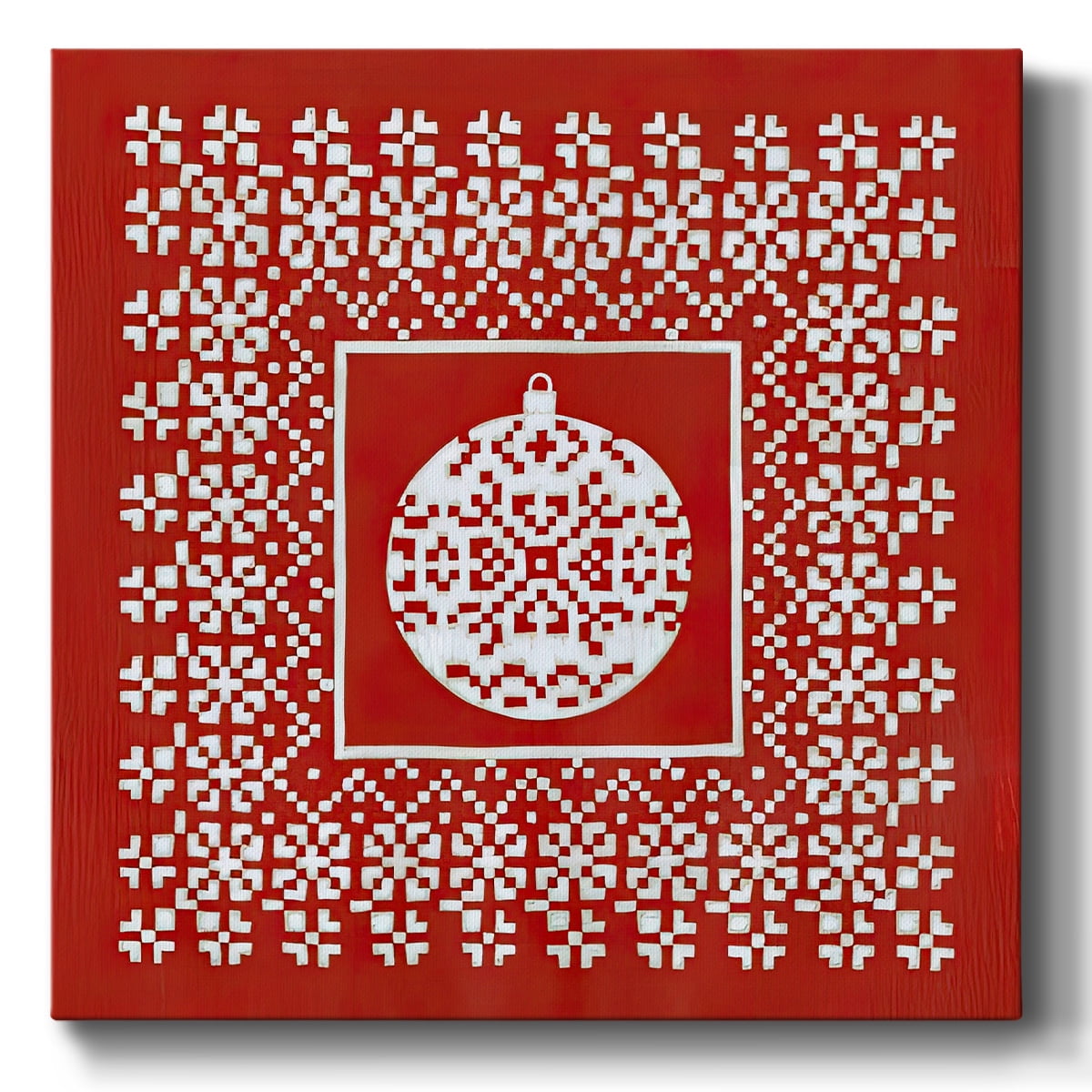 Fair Isle Snowflake III- Gallery Wrapped Canvas