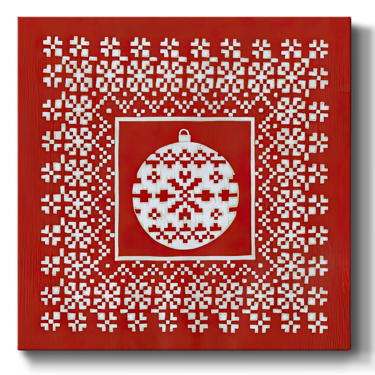 Fair Isle Snowflake V- Gallery Wrapped Canvas