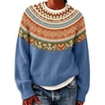 thumbnail image 1 of Fair Isle Sweater Soft Basic Nordic Sweaters Oversized Sweatshirts No Hood Old&nbsp;money&nbsp;sweater Pullover Loose Fit Long Sleeve Tops Christmas Cable&nbsp;knit Fall Fashion Outfits, 1 of 2