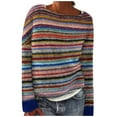 thumbnail image 1 of Fair Isle Sweater Women Vintage Crewneck Sweater Fair Isle Knit Pullover Jumper Color: Multicolour Size: S, 1 of 9