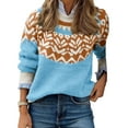 thumbnail image 1 of Fair Isle Sweater for Women Casual Loose Fall Winter Warm Graphic Oversized Knitted Pullover Sweaters Alsol Lamesa, 1 of 6