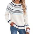 thumbnail image 1 of Fall Sweaters for Women 2026 Fair Isle Pullover Sweaters Winter Crewneck Loose Knit Sweater Shermie, 1 of 8