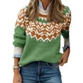 thumbnail image 1 of Fair Isle Sweaters for Women Plus Size Vintage Long Sleeve Crewneck Knitted Sweater Graphic Print Sweater Pullover Alsol Lamesa, 1 of 6