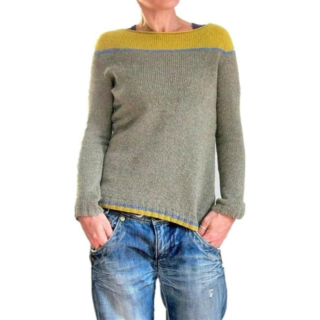 Fair Isle sweater womens pullover Argyle vintage winter fall casual boho knit tops crewneck long sleeve blouse