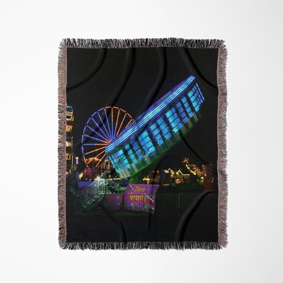 Fair Midway Carvinal Rides Gravitron Zero Gravity, Woven Blanket