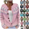 thumbnail image 1 of Fair Sweaters for Women Neck Loose Fit Button Up Chunky Sweater Open Front Casual Fall Knit Jacket for Layering, Winter Fashion, and Holiday Parties,Gray,2XL, 1 of 5