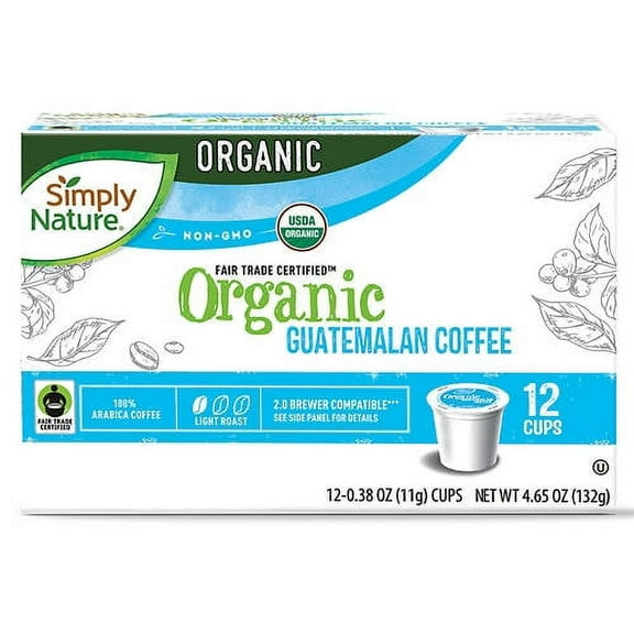 Fair Trade Organic Guatemalan Light Roast Coffee Pods, 12 count- Pack of 3