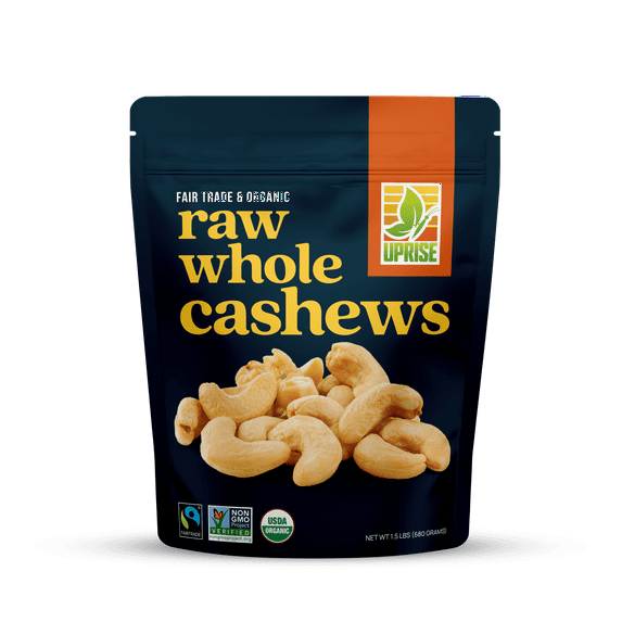 Fair Trade Organic Raw Whole Cashews (1.5 lb)