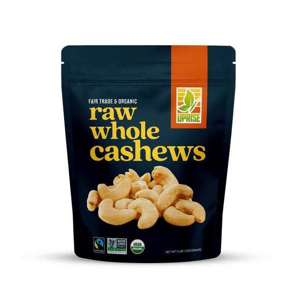 Fair Trade Organic Raw Whole Cashews (3 lb)