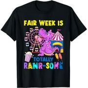 Fair Week Is Totally Rawrsome Ferris Wheel And Dinosaur Girl T-Shirt