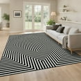 thumbnail image 1 of FairOnly 10'x13'Black Modern Geometric Area Rug Machine Washable Low Pile Non Slip Stain Resistant Indoor Rug for Living Room Dining Room Bedroom, 1 of 8