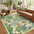 thumbnail image 1 of FairOnly 10'x13'Modern Pastoral Stain Resistant Beige Area Rug for Living Room Non Slip Jungle Animal Pattern Indoor Floor Rug for Dinning Room Bedroom, 1 of 7