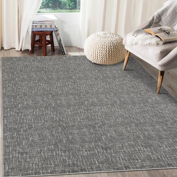 FairOnly 10'x13' Modern Solid Grey Area Rugs for Living Room Washable Non Shedding Soft Rugs for Bathroom Indoor Floor Throw Carpet