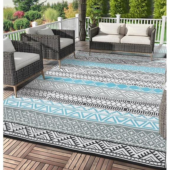 FairOnly 10'x20 Extra Large Area Rug Washable Reversible Waterpoof Rugs for RV Trip Beach