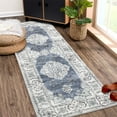 thumbnail image 1 of FairOnly 2'x6' Blue Floral Runner Rugs for Hallway Washable Vintage Medallion Non Slip Runner Rug Entryway Laundry Runner Rugs for Kitchen, 1 of 7
