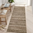 thumbnail image 1 of FairOnly 2'x6' Brown Machine Washable Contemporary Runner Rugs for Hallway Braided Print Low Pile Runner Rug for Entryway Laundry Kitchen, 1 of 7