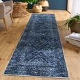 thumbnail image 1 of FairOnly 2'x6' Geometric Washable Runner Rugs for Hallway Non Slip Soft Laundry Room Runner Rug for Entryway Blue Indoor Floor Throw Rugs, 1 of 7