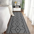 thumbnail image 1 of FairOnly 2'x6' Grey Black Geometric Runner Rugs for Hallway Modern Washable Low Pile Runner Rugs for Laundry Entryway Throw Rug, 1 of 7