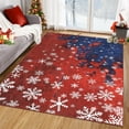 thumbnail image 1 of FairOnly 3'x5'Christmas Snowflake Area Rug Soft Machine Washable Ultra Thin Non Slip Holiday Floor Carpet for Living Room Entryway Bedroom Laundry,Red Blue, 1 of 4