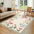 thumbnail image 1 of FairOnly 3'x5'Modern Farmhouse Flower Washable Area Rug Pastoral Non Slip Ultra Thin Rug for Living Room Kitchen & High-Traffic Areas,Camel, 1 of 7