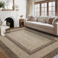 thumbnail image 1 of FairOnly 4'x 6'Modern Washable Woven Area Rug for Bedroom Living Room Non lip Low Pile Rug Stain Resistant Carpet,Brown, 1 of 7
