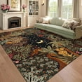 thumbnail image 1 of FairOnly 4'x6'Jungle Safari Machine Washable Coffee Area Rug Wild Animal & Plant Non-Slip Living Room Rug for Indoor Home Decor, 1 of 7