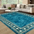 thumbnail image 1 of FairOnly 4'x6'Modern Machine Washable Non Slip Low Pile Area Rug for Living Room Soft Stain Resistant Indoor Rug for Bedroom Kitchen Dinning Room,Blue Green, 1 of 7