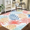 thumbnail image 1 of FairOnly 5' x 7' Washable Rug Non Slip Modern Foliage Print Rug for Living Room Nursery Bedroom Office, Multicolor, 1 of 7