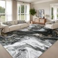 thumbnail image 1 of FairOnly 5'x7'Black Modern Abstract Non Slip Indoor Area Rug Machine Washable Stain Resistant Floor Cover for Bedroom Kitchen Dining Room, 1 of 7