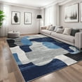 thumbnail image 1 of FairOnly 5'x7'Blue Abstract Low Pile Machine Washable Area Rug Modern Color Block Non Slip Rugs for Living Room Beroom Home Office, 1 of 7
