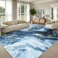 thumbnail image 1 of FairOnly 5'x7'Blue Modern Abstract Non Slip Indoor Area Rug Machine Washable Stain Resistant Floor Cover for Bedroom Kitchen Dining Room, 1 of 7