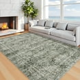 thumbnail image 1 of FairOnly 5'x7'Machine Washable Area Rugs for Bedroom Dinning Room Soft Low Pile Ultra Thin Distressed Foral Printed Rugs for Kitchen,Green, 1 of 7