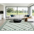 thumbnail image 1 of FairOnly 5'x7'Modern Checkered Machine Washable Area Rug Ultra Thin Low Pile Pet Friendly Non Slip Rug for Kitchen Bedroom Contemporary Home Decor,Green, 1 of 5