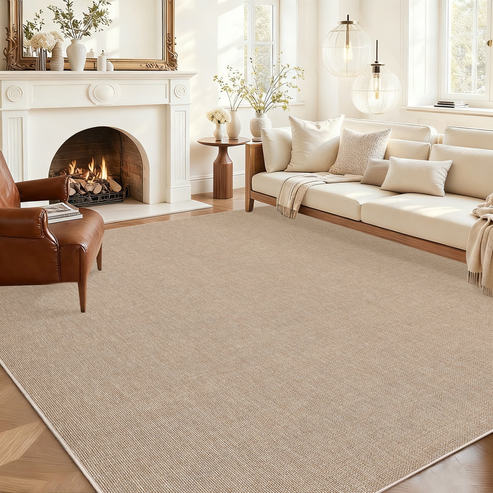 FairOnly 5'x7'Modern Solid Color Knitted Machine Washable Area Rug Low ...