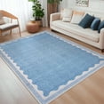 thumbnail image 1 of FairOnly 5'x7'Modern Solid Color Machine Washable Area Rug for Bedroom Non Slip Soft Stain Resistant Low Pile Rugs for Living Room Kitchen,Blue, 1 of 6