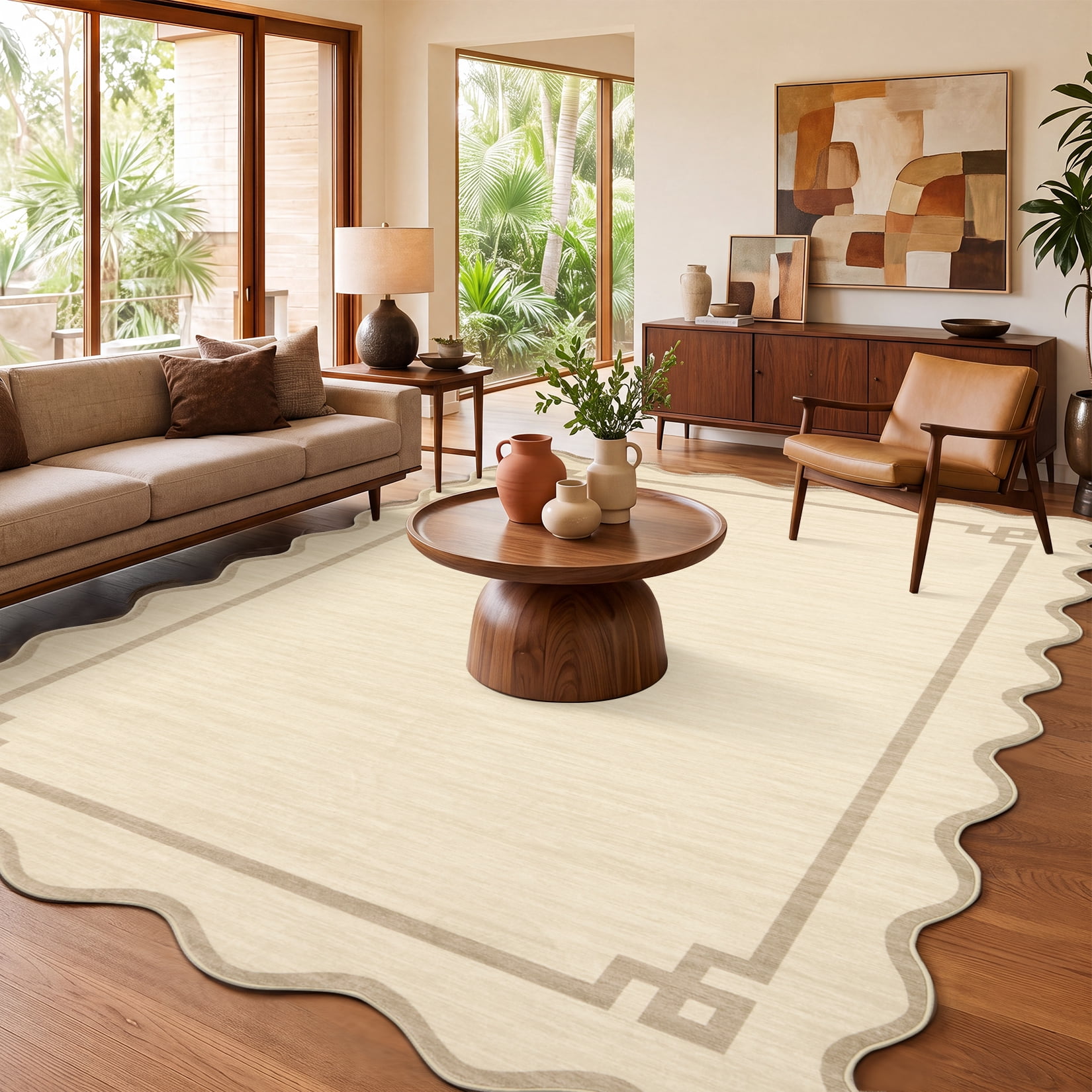 Machine Making Nature FairOnly 5'x7' Solid Area Rug, Machine Washable Ultra Thin Non‑Slip ...