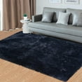 thumbnail image 1 of FairOnly 6'x9' Washable Silk Wool Tie-Dye Area Rug for Bedroom Non Slip Ultra Soft Indoor Rug for Living Room Dining Room,Pure Navy Blue, 1 of 7