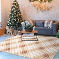 thumbnail image 1 of FairOnly 8' x 10' Plaid Design Area Rug Low Pile Area Rug for Office Living Room Bedroom Washable Area Rug, Brown, 1 of 7
