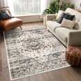 thumbnail image 1 of FairOnly 8' x 10' Washable Rug Vintage Distressed Area Rug Non Slip Low Pile Carpet for Living Room Bedroom Office, Brown, 1 of 7