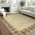 thumbnail image 1 of FairOnly 8'x10'Gallery Frame Modern Large Non Slip Area Rug Minimalist Geometric Machine Washable Low Pile Foldable Carpet for Bedroom Kitchen,Light Brown, 1 of 7